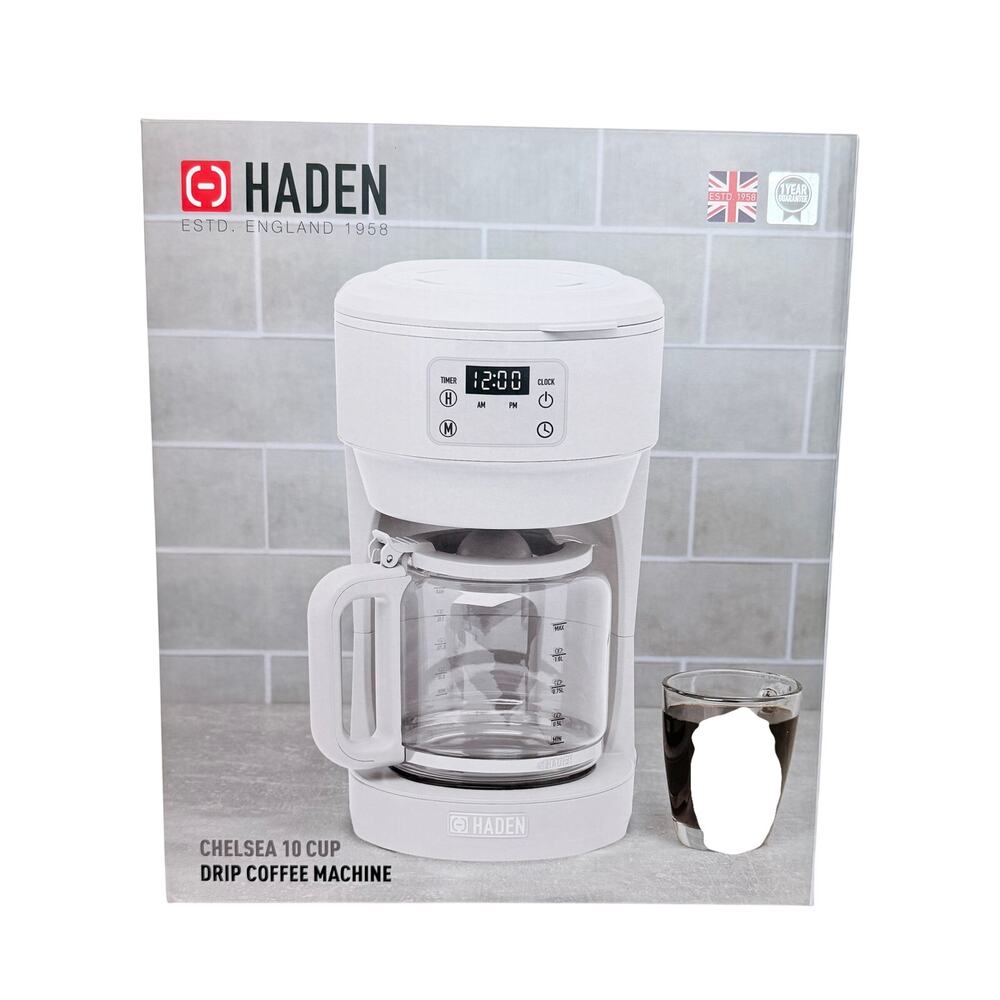 Chelsea 10-Cup Drip Coffee Maker Sleek White Matte Never Opened